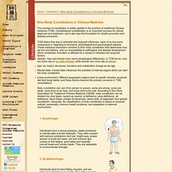 Nine Body Constitutions in Chinese Medicine
