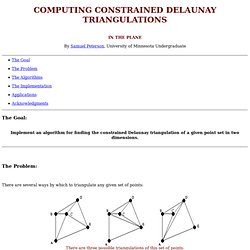 COMPUTING CONSTRAINED DELAUNAY TRIANGULATIONS IN THE PLANE