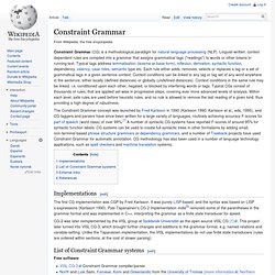 Constraint Grammar