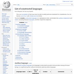 List of constructed languages