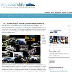 Luxe : Un beau marché pour les constructeurs automobiles