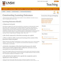 Constructing Learning Outcomes