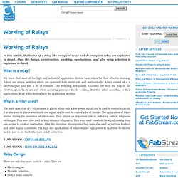 Working of Relays-How Relay works,Basics,Design,Construction,Application