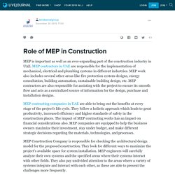 Role of MEP in Construction: bindasmalgroup — LiveJournal