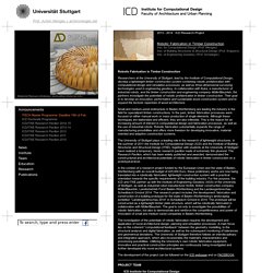 Robotic Fabrication in Timber Construction