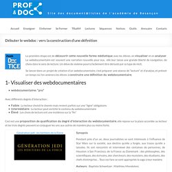 Débuter le webdoc : vers la construction d’une définition – DocTICE