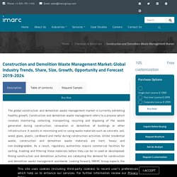 Construction and Demolition Waste Management Market Report 2019-2024