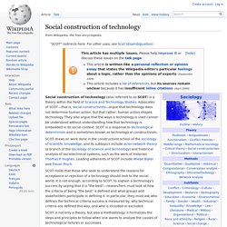 Social construction of technology - Wikipedia, the free encyclop