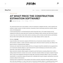 AT WHAT PRICE THE CONSTRUCTION ESTIMATION SOFTWARE?