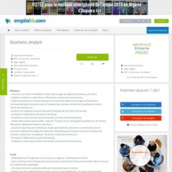 Offre d'emploi Business analyst - BTP, Construction, Immobilier - Alger, Algérie