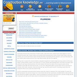 Plumbing in Construction from Construction Knowledge.net