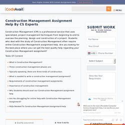 Construction Management Assignment Help