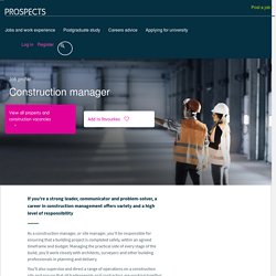 Construction manager job profile