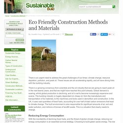 Eco Friendly Construction Methods and Materials