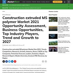 Construction extruded MS polymer Market 2021 Opportunity Assessment, Business Opportunities, Top Industry Players, Trend and Growth to 2027
