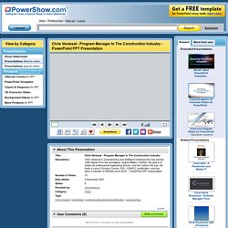 Chris Venissat - Program Manager In The Construction Industry