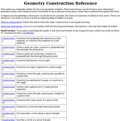 Geometry Construction Reference