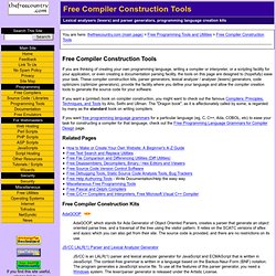 Free Compiler Construction Tools: Lexers, Parser Generators, Opt