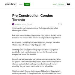 Pre Construction Condos Toronto. With Canadian real estate value rising…
