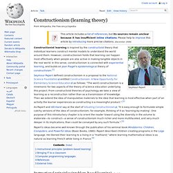 Constructionism (learning theory)