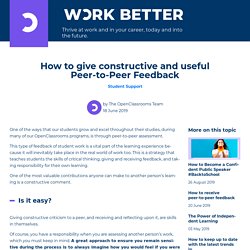 How to give constructive and useful Peer-to-Peer Feedback - The OpenClassrooms Blog