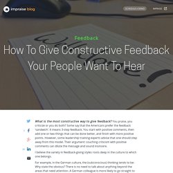 How to give constructive feedback your people want to hear