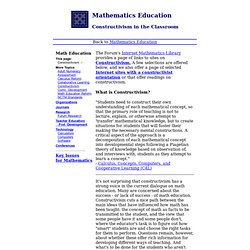 Math Forum - Constructivism in Mathematics Education