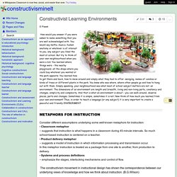 constructivisminelt - Constructivist Learning Environments