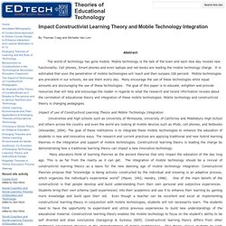 Impact Constructivist Learning Theory and Mobile Technology Integration - Theories of Educational Technology