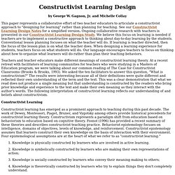 Constructivist Learning Design Paper