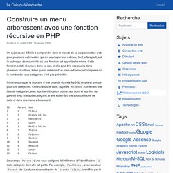 Construire un menu arborescent avec une fonction récursive en PHP – Le Coin du Webmaster