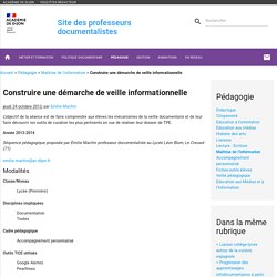 Construire une démarche de veille informationnelle