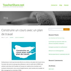 Construire un cours avec un plan de travail – TeacherShare.net