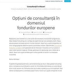 Opțiuni de consultanță în domeniul fondurilor europene – Consultanță în Afaceri