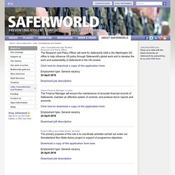 Jobs, Consultancies and Tenders - Saferworld