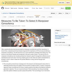 Measures To Be Taken To Select A Manpower Consultancy
