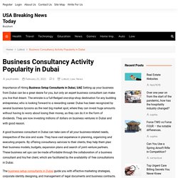 Business Consultancy Activity Popularity in Dubai - Business in Dubai