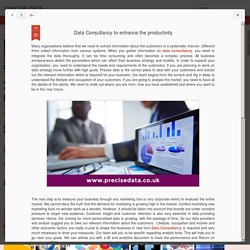 Data Consultancy to enhance the productivity