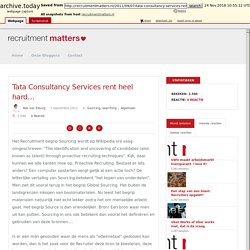 Tata Consultancy Services rent heel hard… – Recruitment Matters – Alles over online recruitment
