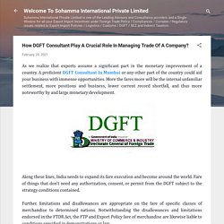 How DGFT Consultant Play A Crucial Role In Managing Trade Of A Company?