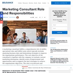 Marketing Consultant Role and Responsibilities