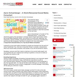 Top Social Media Consultant: Aaron Schoenberger of The Brainchild Group