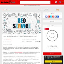 Hire SEO Consultants for Effective Outcomes Article