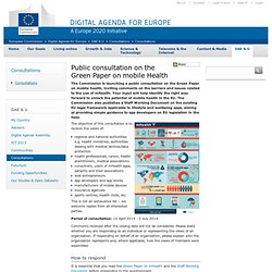 mHealth Green Paper consultation - Digital Agenda for Europe