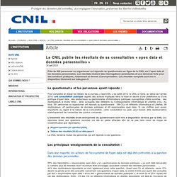 La CNIL publie les résultats de sa consultation « open data et données personnelles »