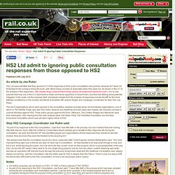 HS2 Ltd admit to ignoring public consultation responses from those opposed to HS2