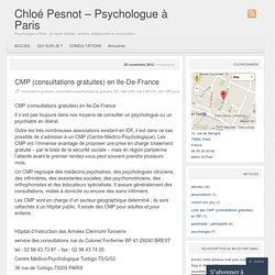 CMP (consultations gratuites) en Ile-De-France