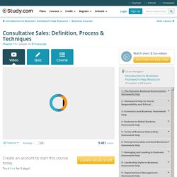 Consultative Sales: Definition, Process & Techniques