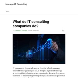 What do IT consulting companies do?
