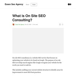 What is On Site SEO Consulting?